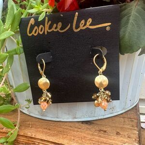 Cookie Lee Matte Gold Tone Beaded Boho Earrings